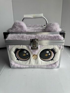 Claires Owl Plush Lock Box Jewelry Box Trinkets Makeup Case Hard Sided With Keys